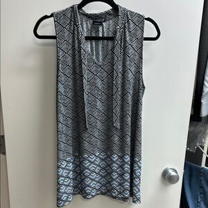Rafaella Black and Gray Sleeveless Tank Top